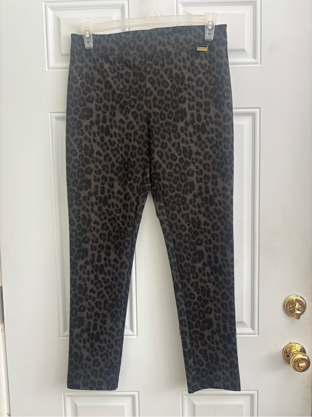 Calvin Klein Leopard Print Pull-on  Leggings, Size Medium